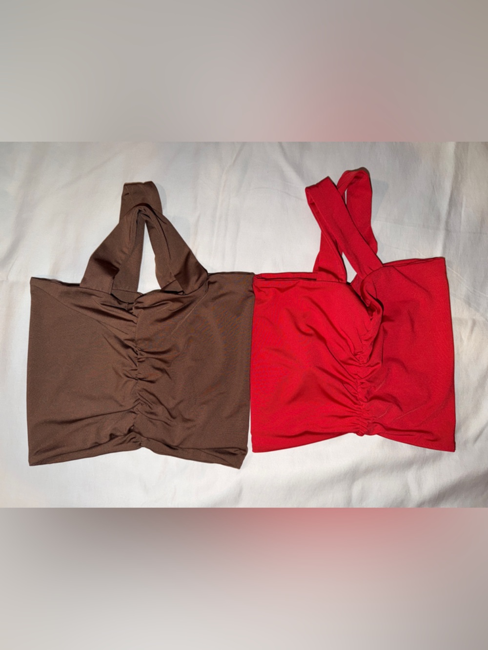 SHEIN Red and Brown Ruched Tank Top Set - Picture 2 of 6
